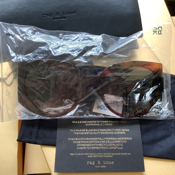 Rag & Bone 58mm Round Sunglasses Havana Brown - Picture 13 of 15